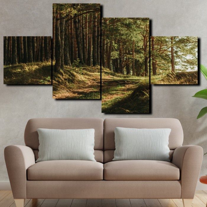 Jual Hiasan Dinding Poster Kayu Nature Art Pemandangan Satu Set ...