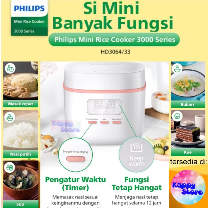 Jual Philips Rice Cooker Mini Travel 0.54 Liter 400 Watt HD3064 Philips