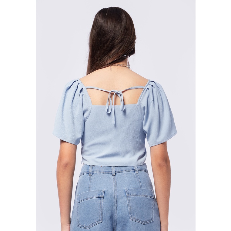 Jual COLORBOX Flutter Button Up Top Lt. Blue | Shopee Indonesia
