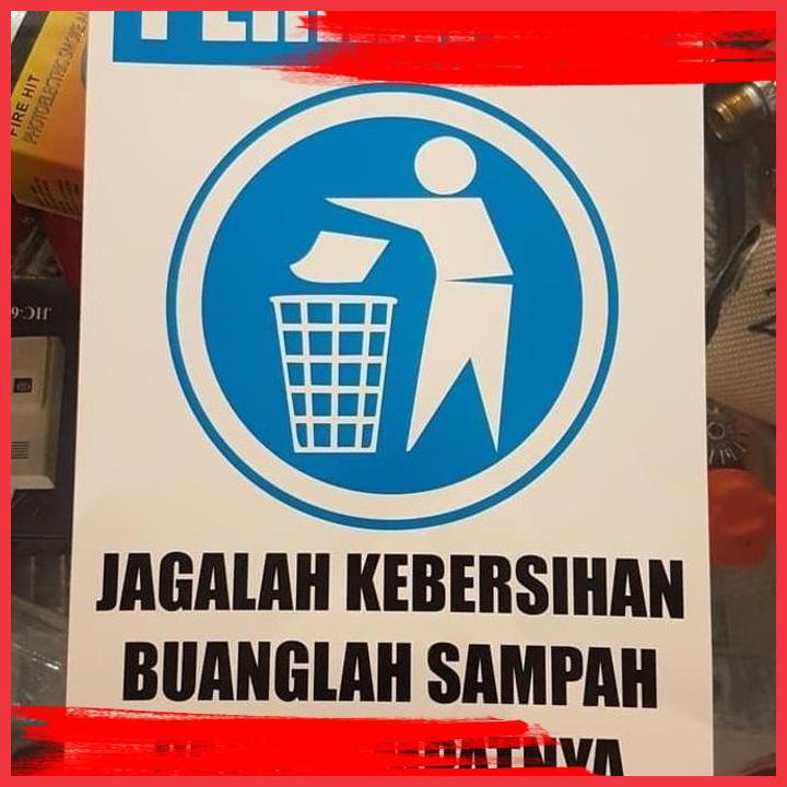 Jual (SAI) SIGN STICKER JAGALAH KEBERSIHAN BUANGLAH SAMPAH PADA TEMPATNYA 20X15CM | Shopee Indonesia