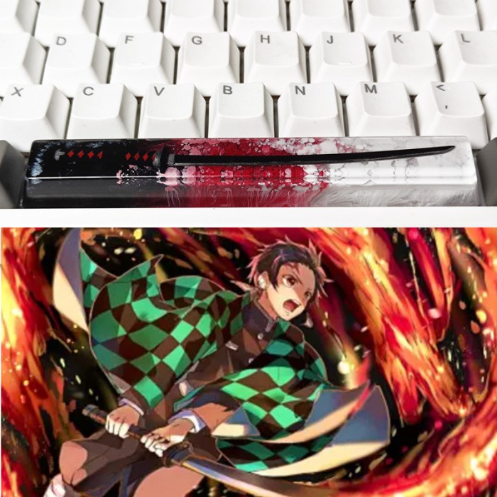 Jual Demon Slayer Artisan Keycaps Spacebar Resin Keyboard Samurai Sword ...