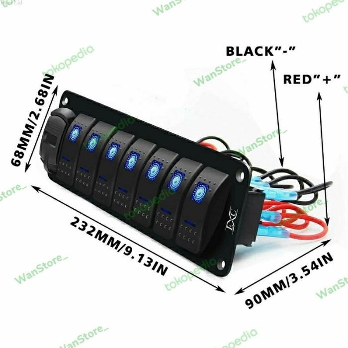 Jual SAKLAR 8 PANEL MODEL ARB DUAL USB CHARGER VOLT METER | Shopee ...