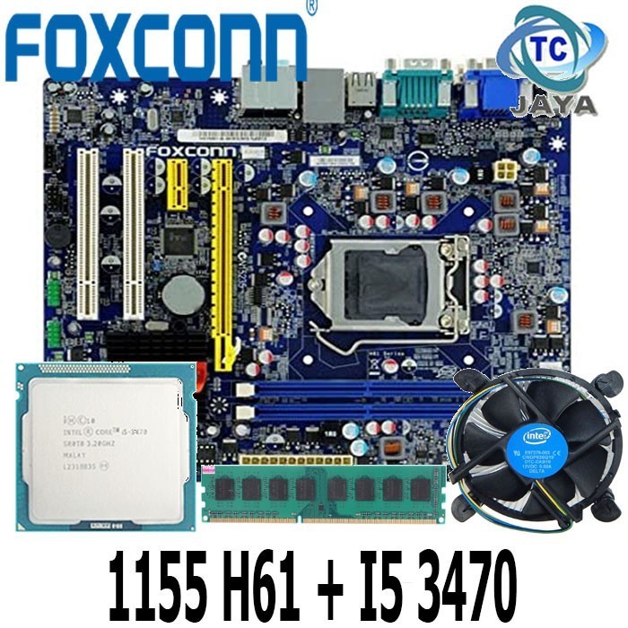 Jual Paket Mobo Intel LGA 1155 H61 FOXCONN Plus Processor I5 3470 ...