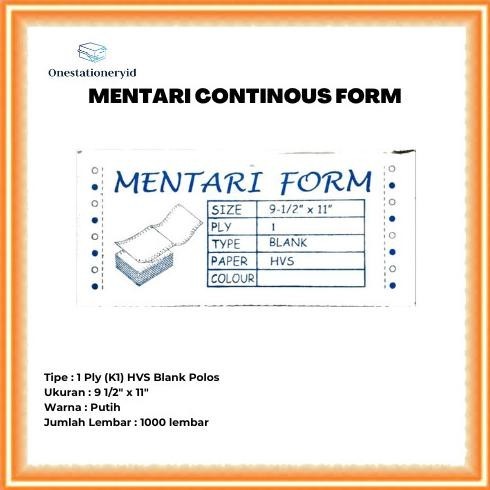 Jual Kertas Continuous/Continous Form 1 Ply, 1 Rangkap K1 HVS Polos ...