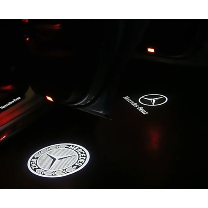Jual new!!! 2 pcs (Terbaru) LED welcome lights pintu Logo Mercedes ...