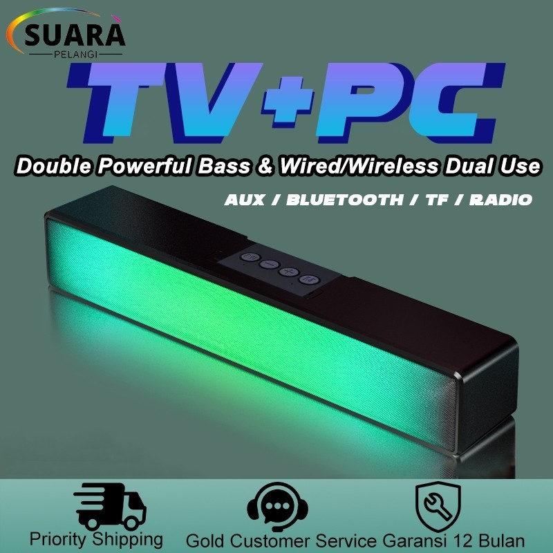 Jual TV&PC BASSSpeaker Bluetooth Soundbar Super Bass RGB Robot 2 ...