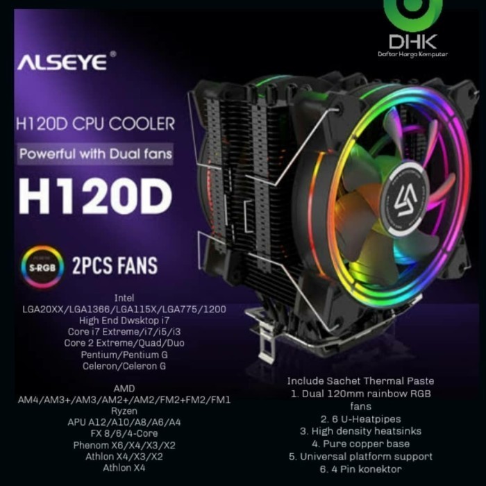 Jual Fan Processor Alseye Halo H120D Universal Platm - Cpu Cooler ...