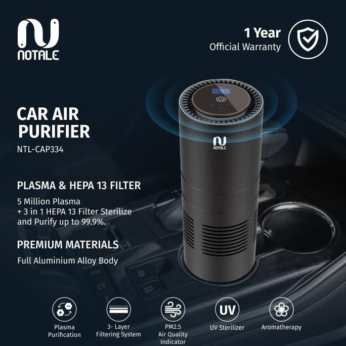 Jual Notale Portable Car Air Purifier Hepa Plasma Uvc Garansi Resmi