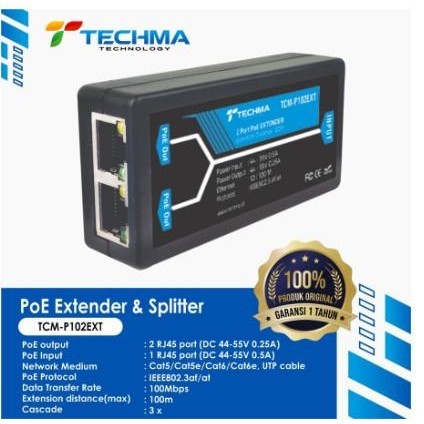 Jual Techma Tcm-P102Ext Active Poe Extender Switch Spliter | Shopee ...