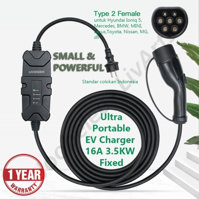Adattatore V2L BOROCO Per Kia E Hyundai EV – 3,5 KW 16A 220V, Tipo 2 A Schuko, IP54 Per Campeggio