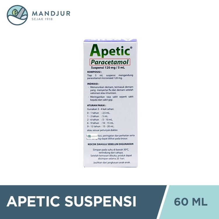 Jual Apetic Suspensi 60 mL - Obat Demam dan Nyeri Anak Rasa Anggur ...