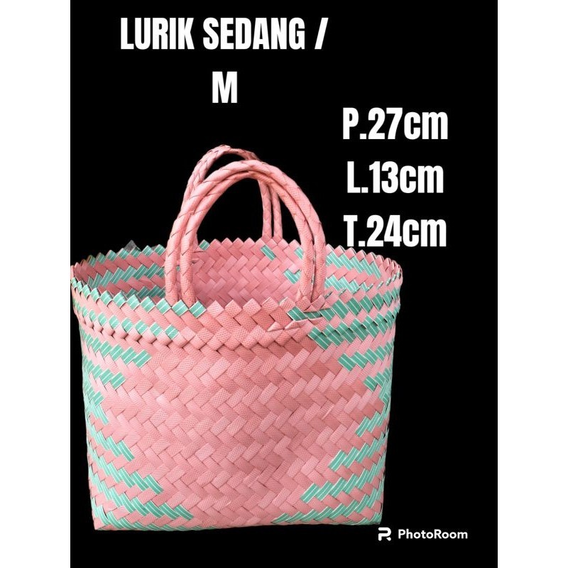 Jual Tas Anyaman Plastik Lurik Sedang M Isi Pcs Ukuran Tas