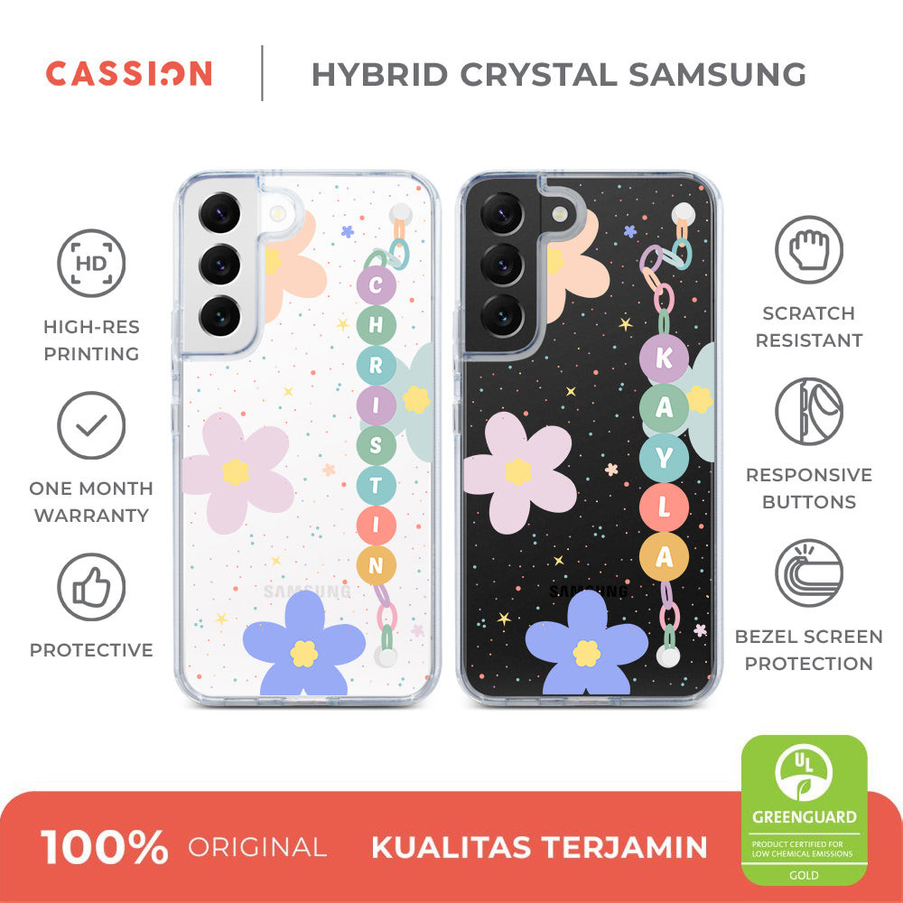 Jual Hybrid Case For Samsung S24 S23 S22 S21 Note 20 Plus Ultra Fe Cassion Pastel Chain Shopee