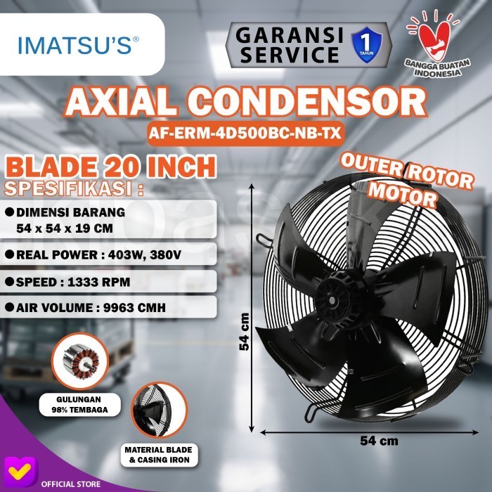 Jual Axial Fan 20 Inch 380V Fan Condensor Fan Chiller Kipas Condenser ...