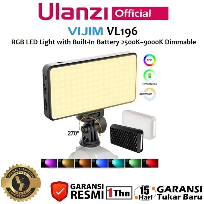 VIJIM VL196 RGB LED Video Light With Adjustable Stand,Dimmable 2500K-9000K Full Color 20 Lighting Effect Modes Camera LED Lights, Portable Photography Lighting With Softbox And Honeycomb Frame - View #10