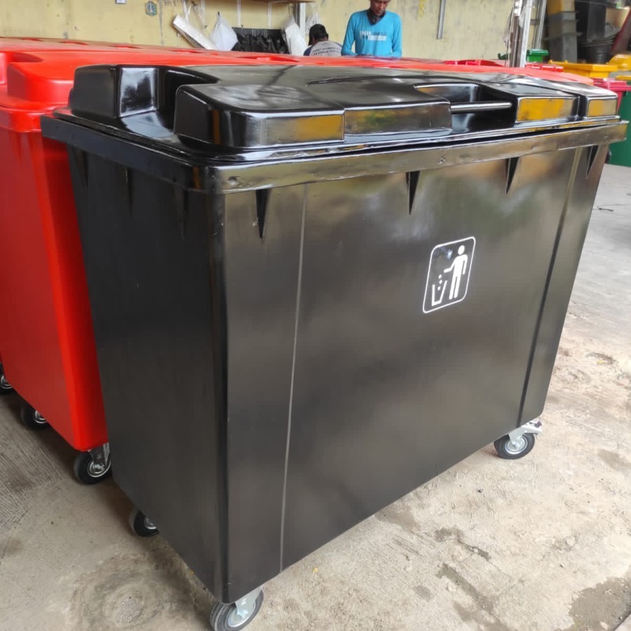 Jual TEMPAT SAMPAH fiber besar + roda kapasitas 660 liter warna varian ...
