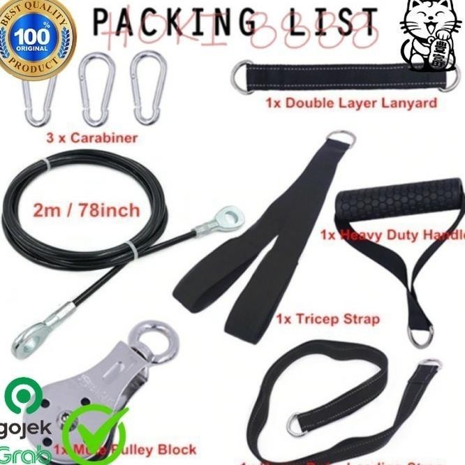 Jual Simple Pulley Lat Pull Down Support Cable Crossover Katrol Fitness ...
