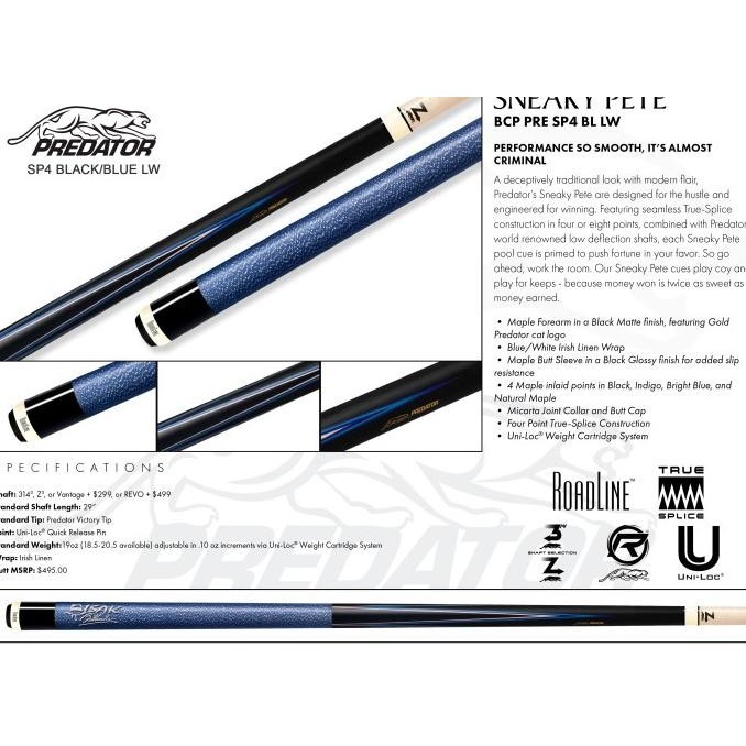 Jual RESTOK PREDATOR SP4 BLACK LW POOL CUE | UNILOC SNEAKY PETE STICK ...