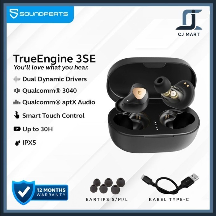 Jual Soundpeats Trueengine 3Se Tws Headset Bluetooth Aptx True Engine ...