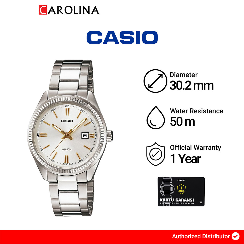 Jam Tangan Wanita Casio General LTP-1302D-7A2 Enticer White…