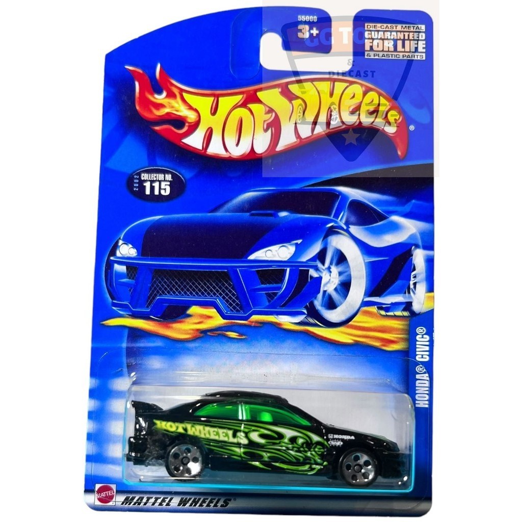 Jual Hotwheels Hot Wheels Bluecard Honda Civic Hitam Tampo Hijau Hot ...