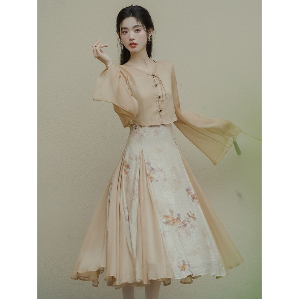 Jual Hanfu Modified Han Elements Dress Ancient Costume Flow Fairy Skirt ...