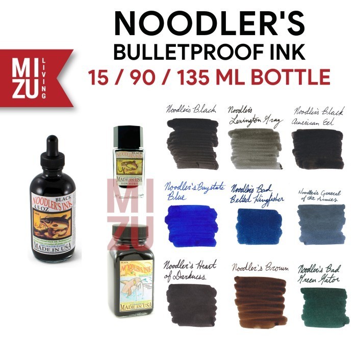 Permanent Blue Ink Noodler's Bad Blue Heron Fountain Pen Ink ...