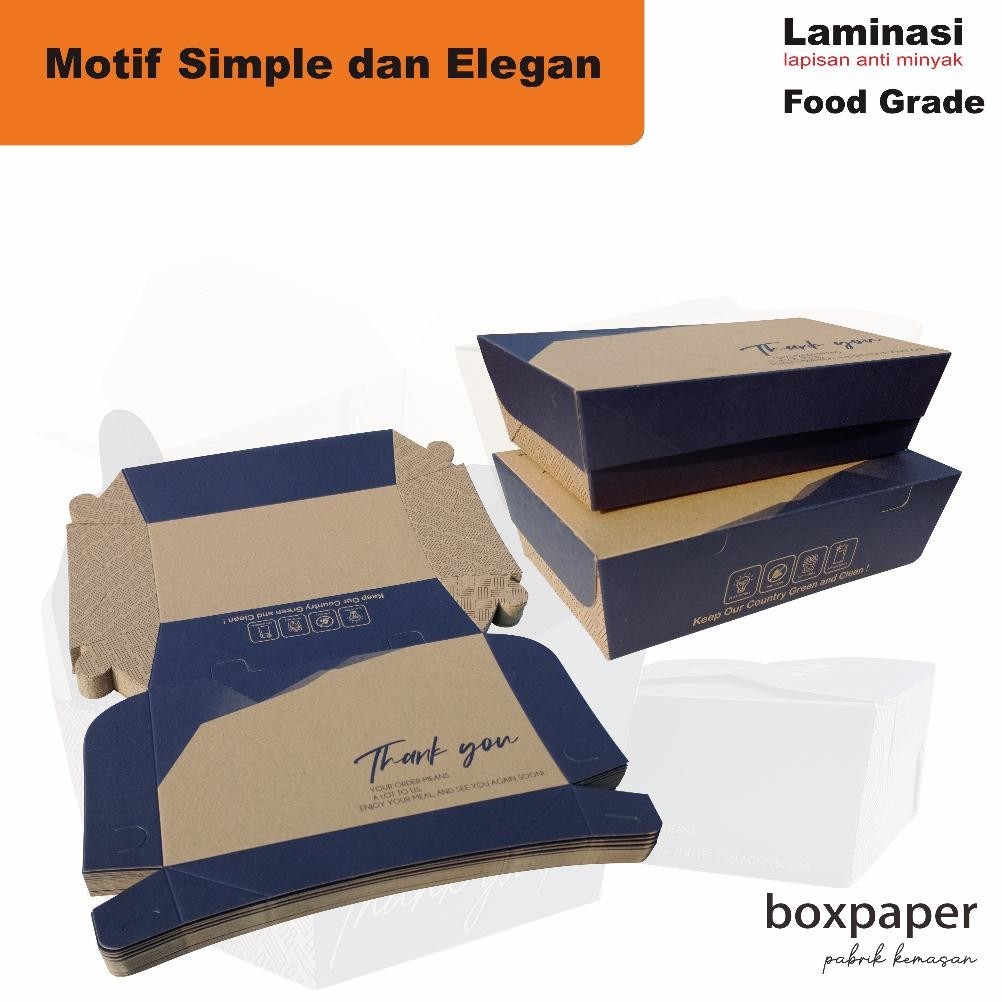 Jual Original Paper Lunch Box Size M Isi Pcs Kraft Laminasi Kotak Makan Dus Nasi Ayam