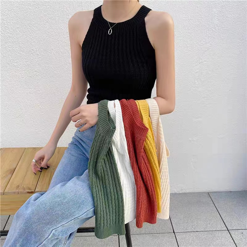 Jual Monica Tank Top Rajutan Ramping / Tank Top Warna / Tank Top Rajut ...