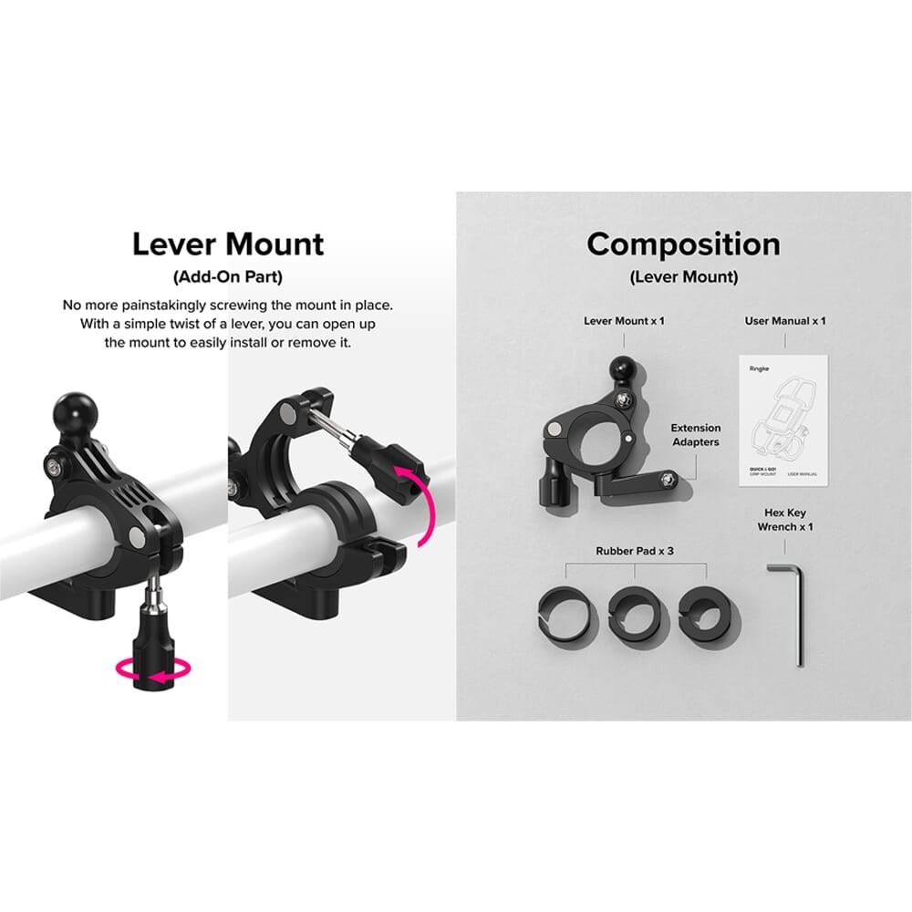 Jual Ringke Quick & Go Grip Mount Bracket Senter Sepeda Motor GoPro HP ...