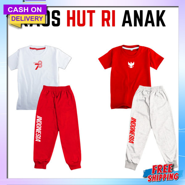 Jual Set Wanset Usia Tanggung Merah Putih Unsex Hut Ri Omeset Agustusan ...
