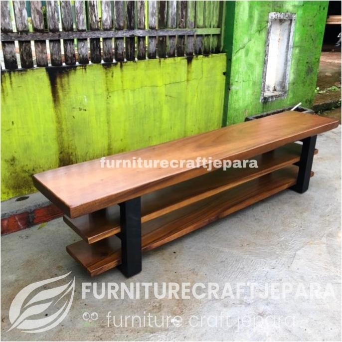 Jual BANGKU KAYU PANJANG SOLID UTUH TREMBESI BANGKU RAK SEPATU KAYU 2 ...