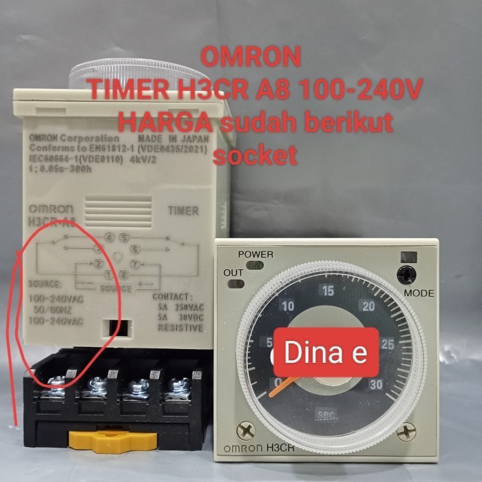 Jual Timer Omron H3cr A8 220vac Socket Shopee Indonesia