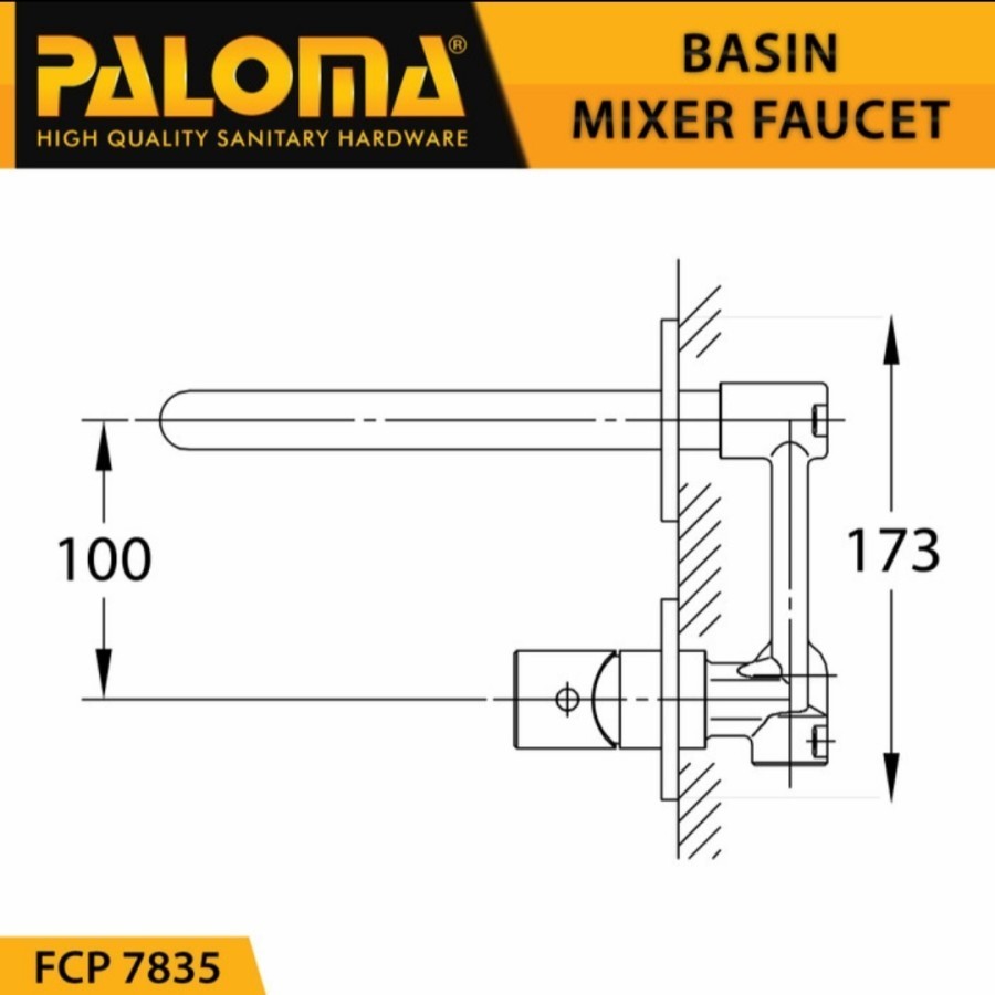 Jual PALOMA FCP 7835 KERAN MIXER WASTAFEL DINDING CUCI TANGAN PANAS ...