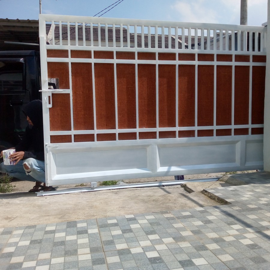 Jual pagar besi minimalis grc. kombinasi plate bending | Shopee Indonesia