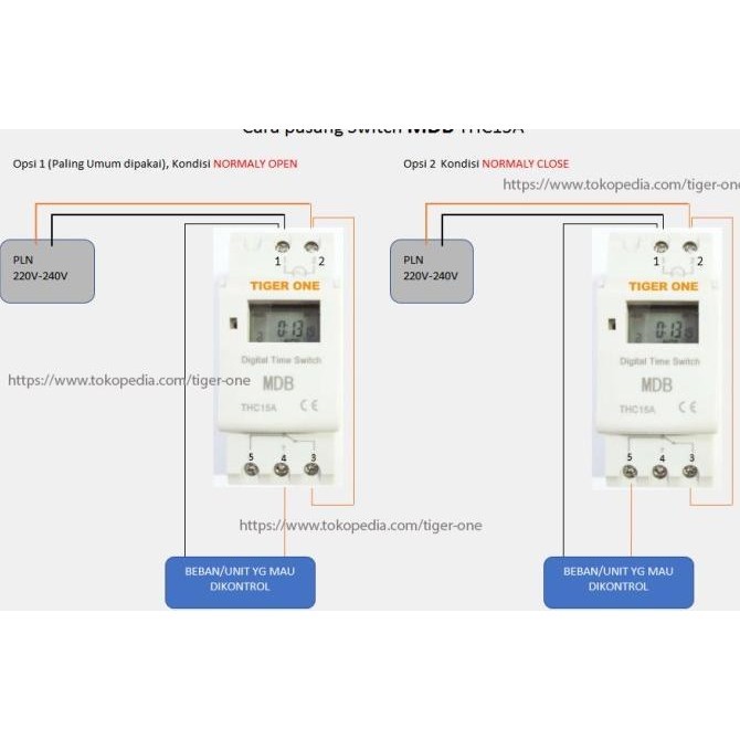 Jual Mcb Timer Digital, Timer Switch Thc15A, Panel Lampu Listrik ...