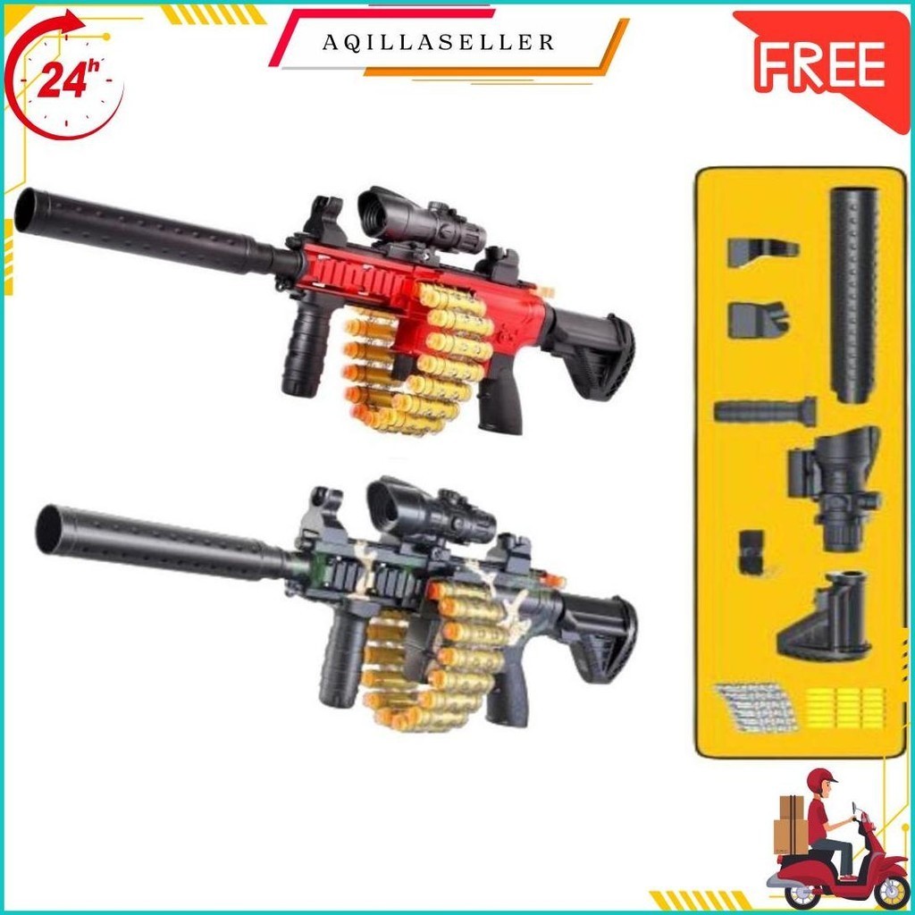 Jual Mainan Anak Toy Gun M416 Assault Rifle Tembakan Eva Soft Bullet ...