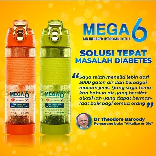 Jual BIG PROMO !! BOTOL MINUM MEGA 6 FAR INFRARED HYDROGEN WATER 600ML ...