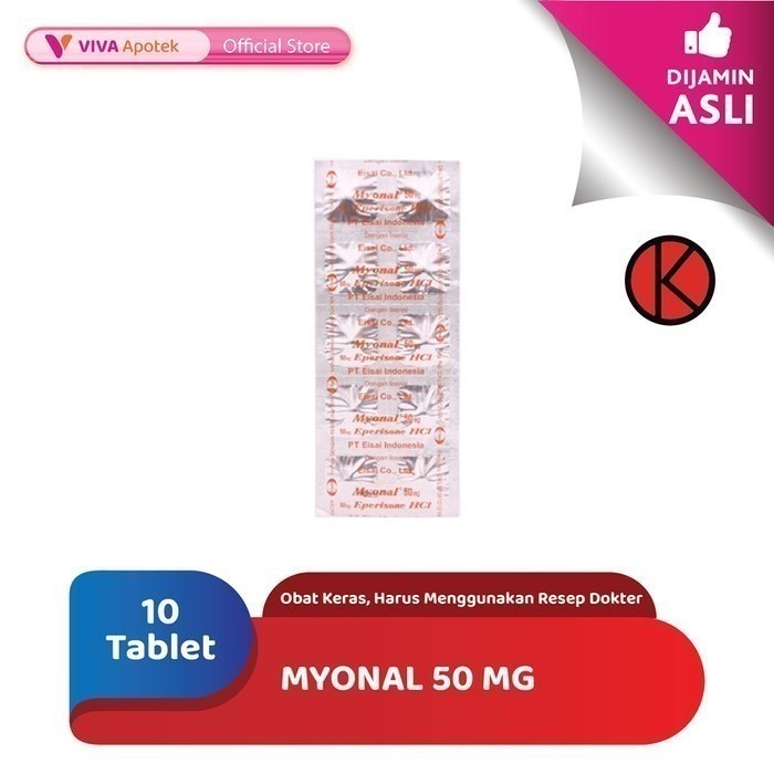 Jual Myonal 50 Mg   Eperisone   Kejang Otot   Gangguan Otot (10 Tablet 