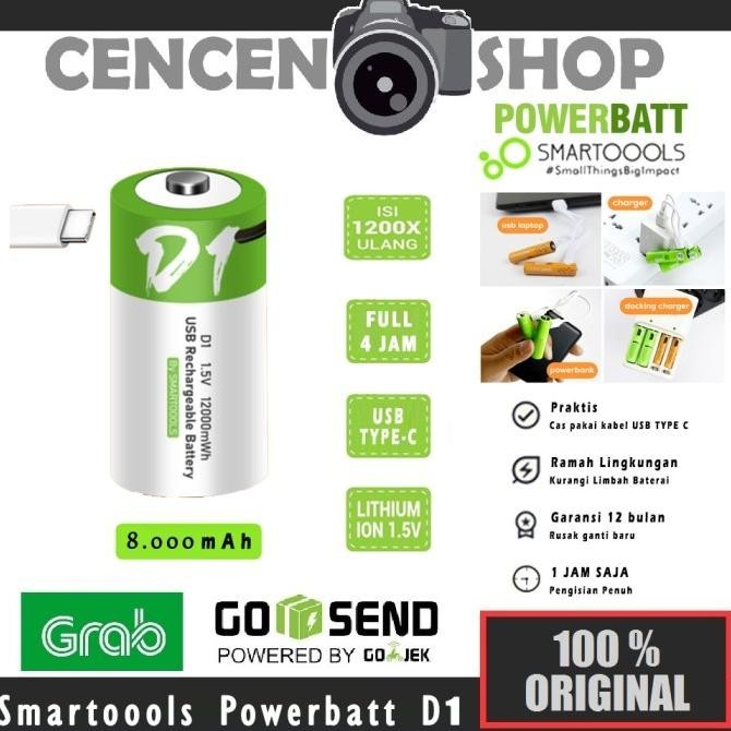 Jual HARGA DISC - Baterai Cas Smartoools PowerBatt D Type-C USB ...