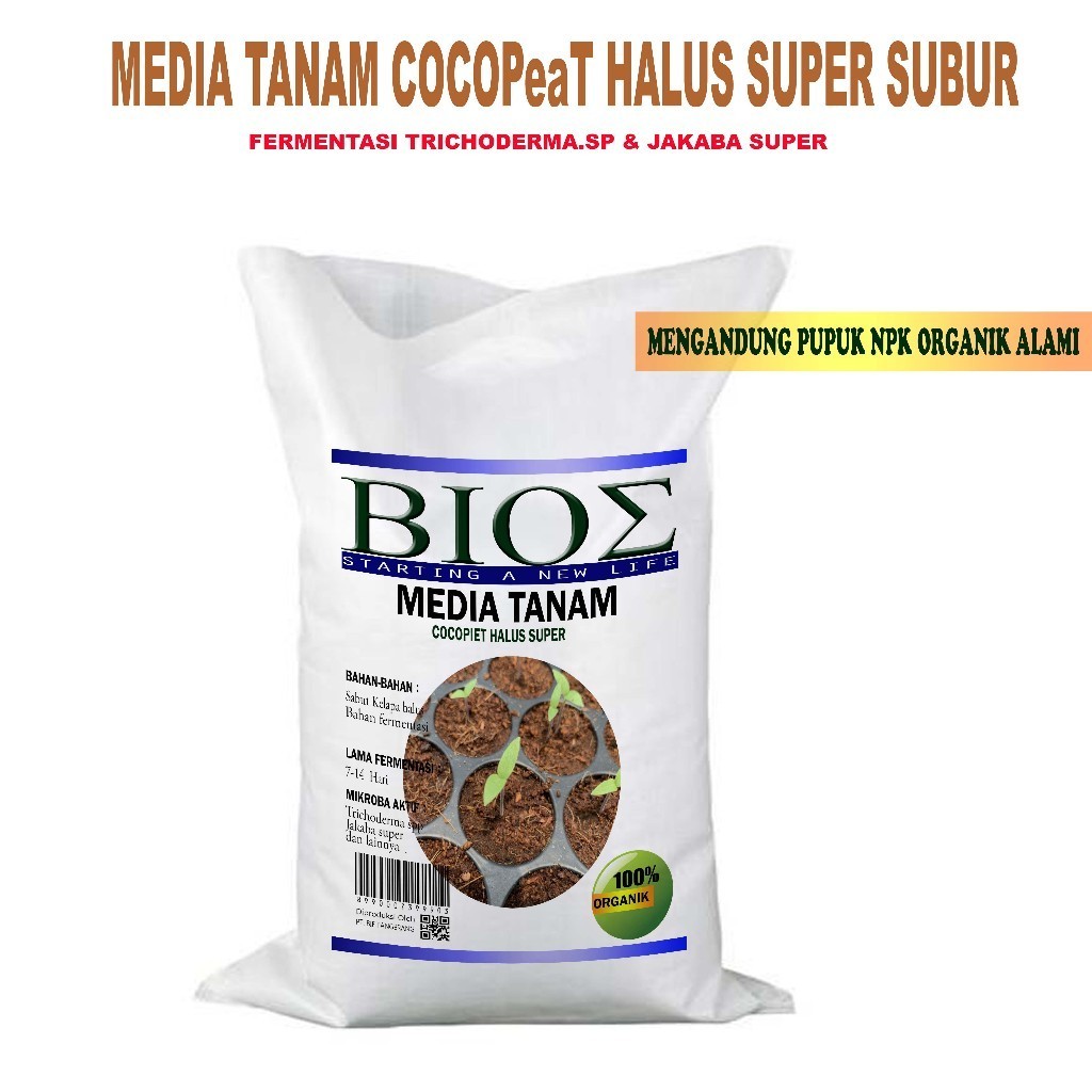 Cocopeat halus sabut kelapa media tanam 5 liter fermentasi tricodherma dan jakaba super AX135SAS61