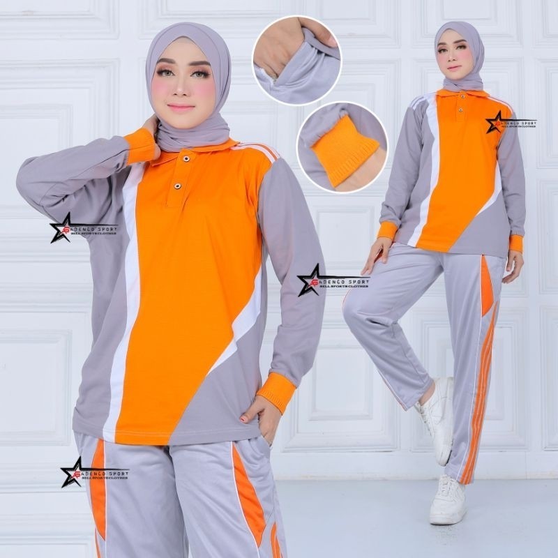 Jual Set Senam Ibu Ibu Kekinian One Set Baju Senam Muslimah Oneset