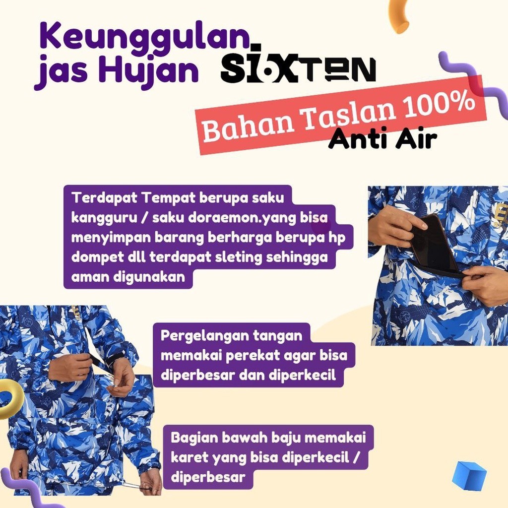 Jual WRQ JAS HUJAN SAKU KANGGURU JAS HUJAN SIXTEN PRIA WANITA DEWASA ...