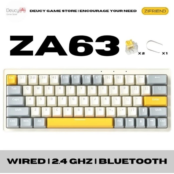 Jual [Termurah] Zifriend Za63 Pro Wireless Triple Connection Mechanical ...