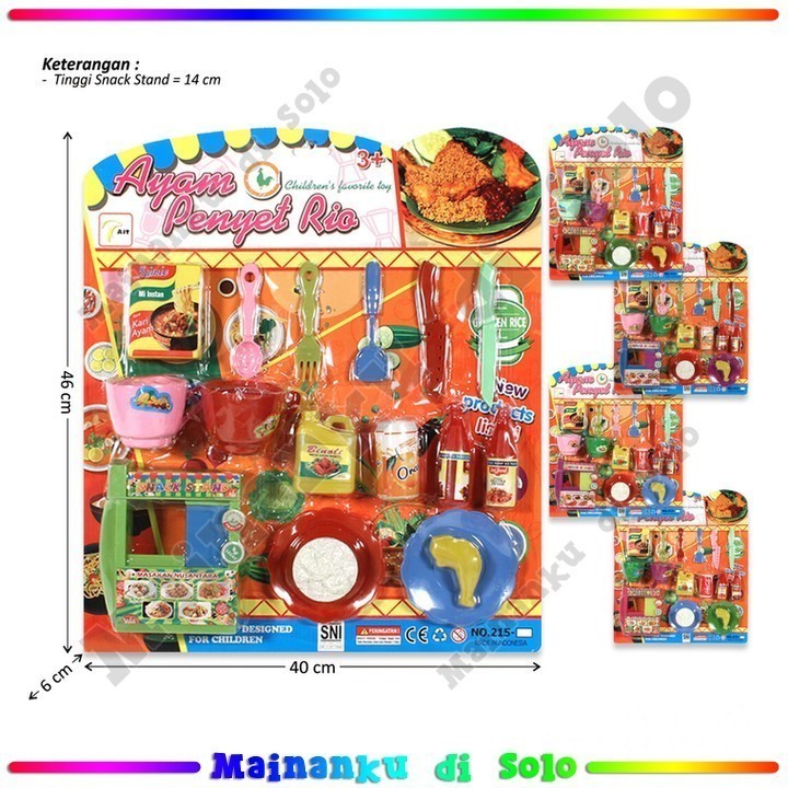 Jual [Mainanku] Mainan Food Set + Gerobak Makanan Ayam Penyet Rio ...