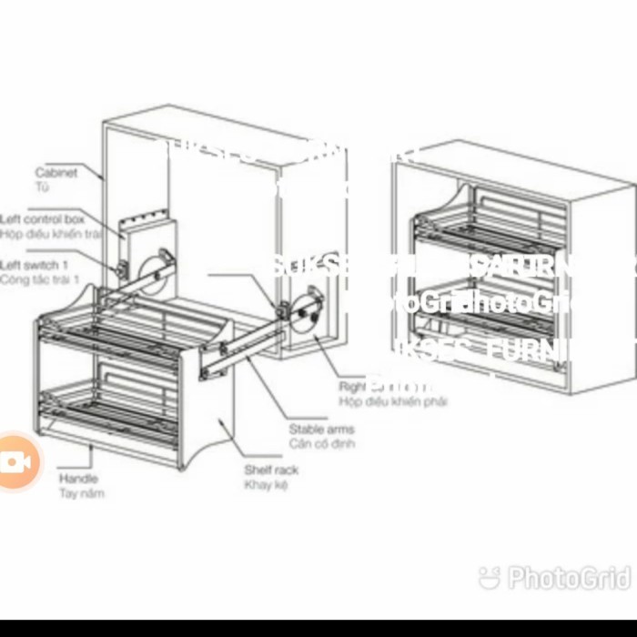 Jual Ede Rak Piring Tarik Elevator Disk Rack Pull Down Hafele 504.76. ...