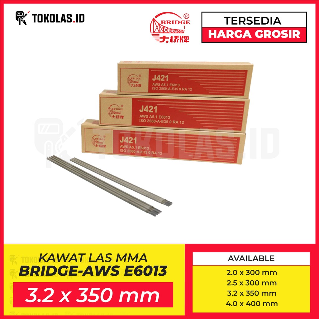 Jual 5 Kg Bridge Kawat Las Elektroda J421 421 E6013 6013 3.2 x 350 mm ...