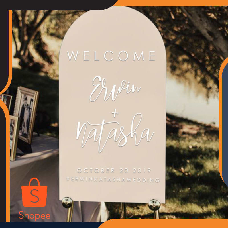 Jual Murah Welcome Sign Rounded / Welcome Signage / Papan Nama Kayu ...