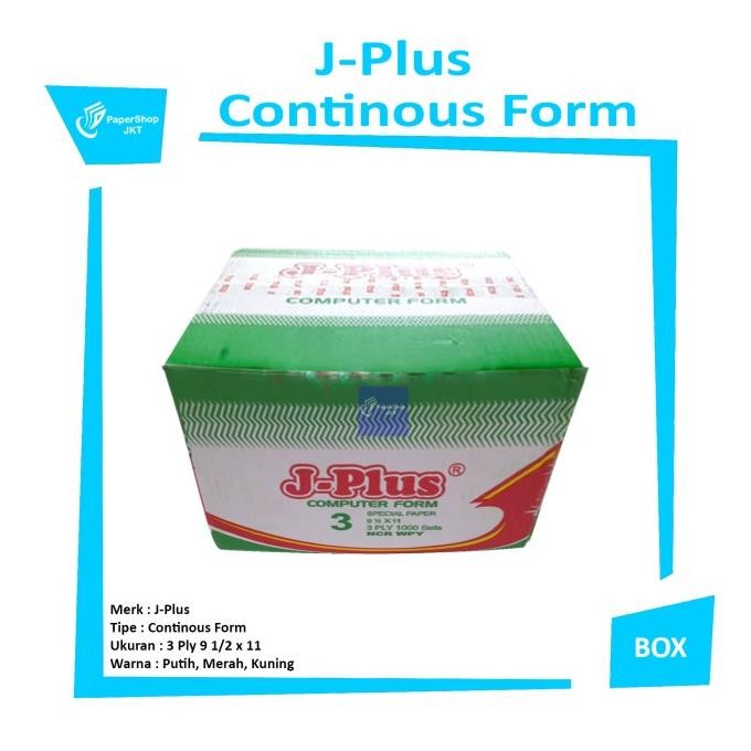 Jual Jplus - Continous Form 9 1/2 x 11 - 3 Ply - K 3 - Kertas NCR ...