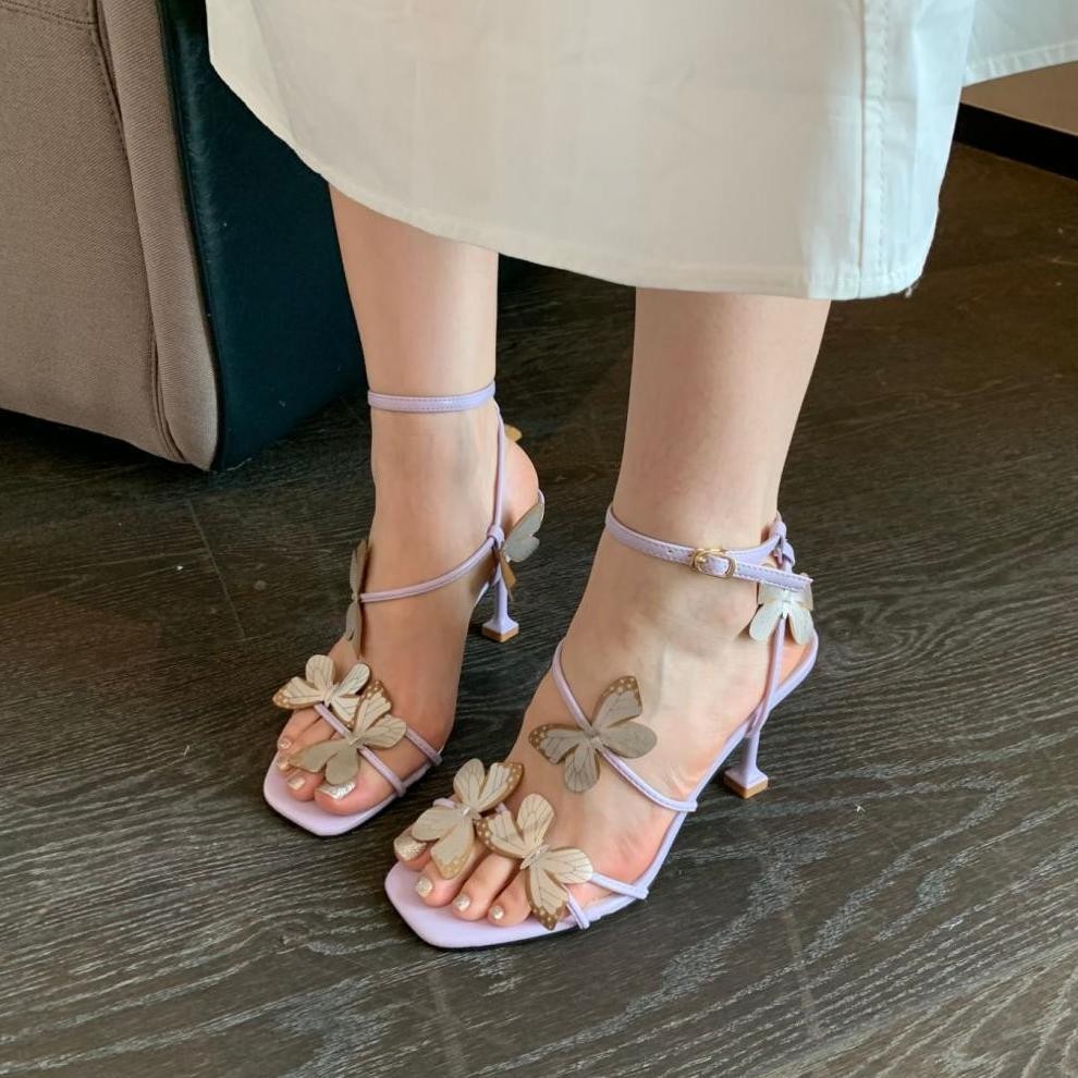 Jual Slim Fit Raksasa!Sandal Hak Tinggi Wanita, Gaya Peri Gesper Kupu ...